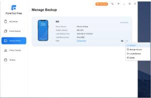 Manage backup